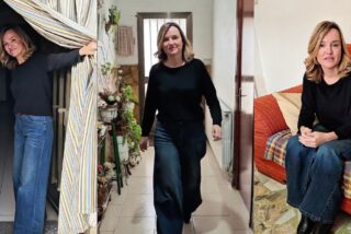 Pilar Alegr&iacute;a marc&aacute;ndose un Pedro S&aacute;nchez en una casa que no parece la suya.