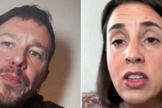 Pablo Iglesias e Irene Montero y la marca de las gafas de esqu&iacute;.