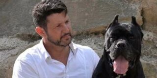 Juanma Morato y un Cane Corso.