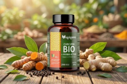C&uacute;rcuma con jengibre y pimienta negra Bio con probi&oacute;ticos y prebi&oacute;ticos, la f&oacute;rmula avanzada de VEGAGENO