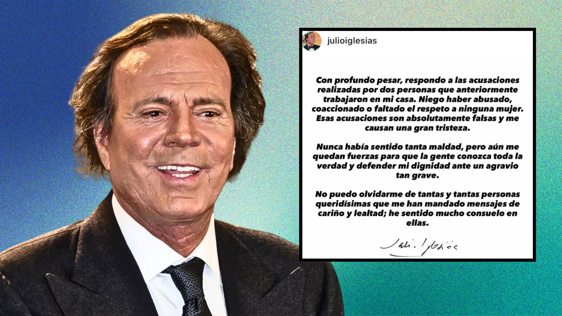 Julio Iglesias responde a las acusaciones de abuso: &ldquo;Nunca hab&iacute;a sentido tanta maldad&rdquo;
