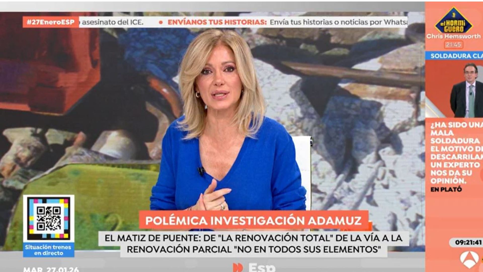 Susanna Griso en 'Espejo P&uacute;blico' (Antena 3)