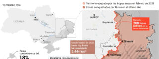El mapa de la guerra entre Rusia y Ucrania