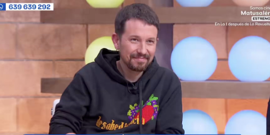 Bochorno en 'TelePedro': Pablo Iglesias 'lloriquea' en el programa de Cintora despu&eacute;s de ponerse mat&oacute;n con Vito Quiles