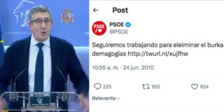 Patxi L&oacute;pez y el tuit del PSOE.