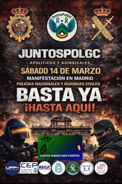 25.000 voces en cinco horas: polic&iacute;as y guardias civiles se organizan por su dignidad constitucional.