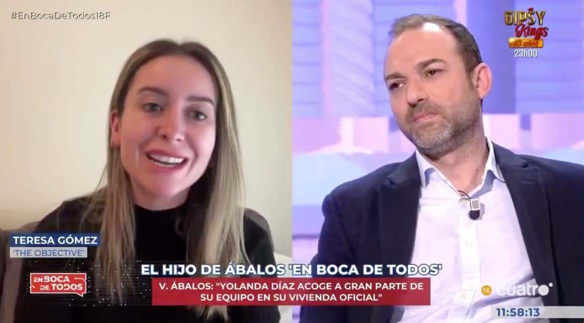 Teresa Gómez masacra al hijo de Ábalos: «Tu padre, que acabará condenado, estuvo con prostitutas» 