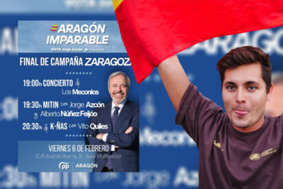 Vito Quiles en el mitin del PP en Aragón