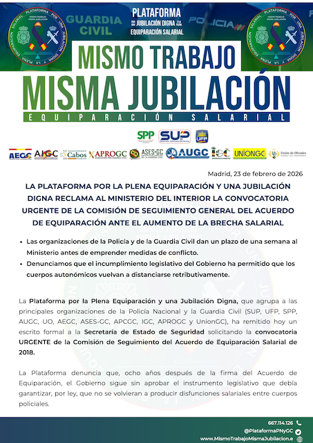 Ultim&aacute;tum a Interior por la equiparaci&oacute;n salarial: la nueva ejecutiva de UnionGC toma la iniciativa.