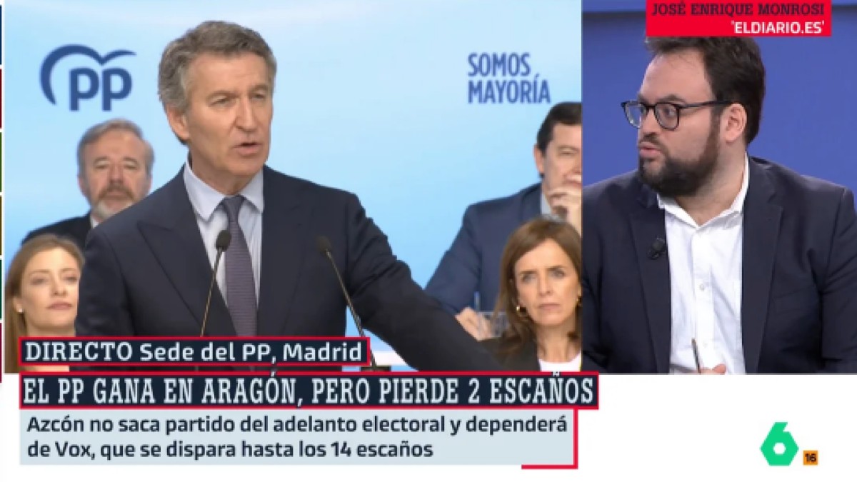 Tremendo revent&oacute;n que lleva un periodista de Ferreras tras el KO de la izquierda en Arag&oacute;n