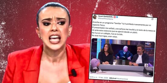 Lluvia de palos a Sarah Santaolalla por victimizarse: &iexcl;Se ofende por &lsquo;tetona&rsquo; y no por &lsquo;tonta&rsquo;!