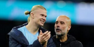 Haaland con Pep Guardiola (1)