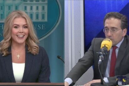 Karoline Leavitt y Jos&eacute; Manuel Albares.