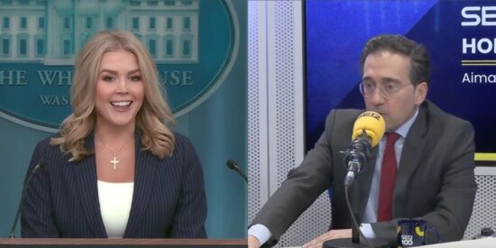 Karoline Leavitt y Jos&eacute; Manuel Albares.