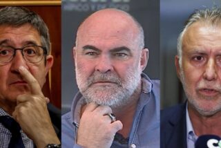 Patxi L&oacute;pez, Antonio Navarro Tacoronte y &Aacute;ngel V&iacute;ctor Torres.