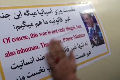 La cara de Sánchez y sus palabras en los misiles iraníes