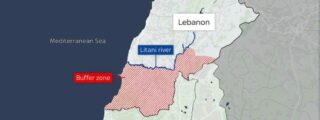 La frontera de Israel y el río Litani