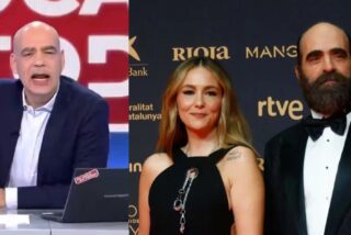 Nacho Abad, Rigoberta Bandini y Luis Tosar.