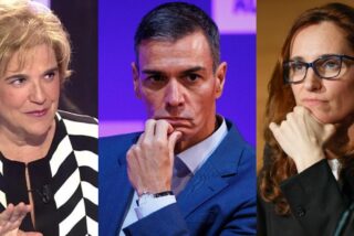 Pilar Rahola, Pedro S&aacute;nchez y M&oacute;nica Garc&iacute;a.