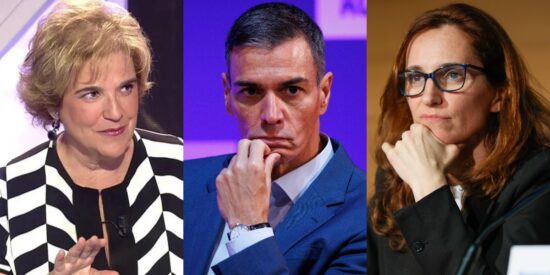 Pilar Rahola, Pedro S&aacute;nchez y M&oacute;nica Garc&iacute;a.