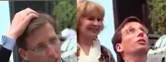 El instante en que una paloma caga sobre la cabeza de Almeida y el alcalde de Madrid lo toma a risa