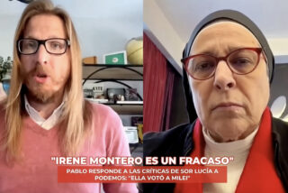 El portavoz de Podemos, Pablo Fernández y Sor Lucía Caram