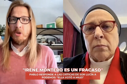 El portavoz de Podemos, Pablo Fernández y Sor Lucía Caram