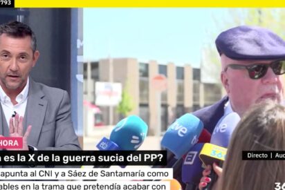 Javier Ruiz se vuelve loco en directo por el mensaje malicioso que le env&iacute;a Villarejo: "&iexcl;Embustero!"