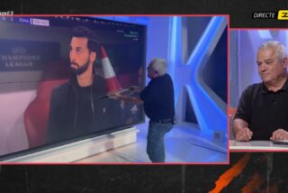 Bochorno en TV3: Los tertulianos enloquecen con la eliminaci&oacute;n del Real Madrid en Champions y acaban sacando un cono para mofarse de Arbeloa