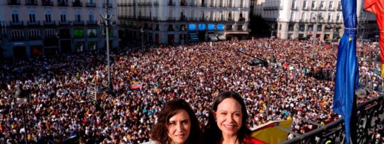 Ayuso eleva a Machado como s&iacute;mbolo de la libertad y proyecta su futuro como presidenta de Venezuela