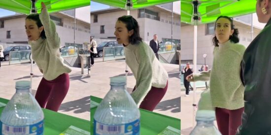 La joven que atac&oacute; la carpa de VOX en Barcelona.