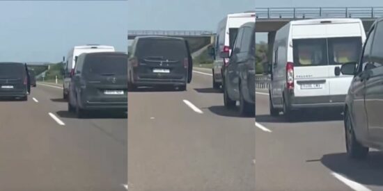 Tres fotogramas del incidente protagonizado por aficionados de la Raal Sociedad.