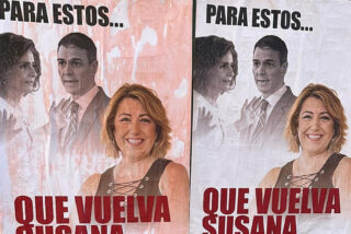El cartel de Susana con Chiqui y Sánchez