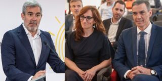 Fernando Clavijo, M&oacute;nica Garc&iacute;a, Pedro S&aacute;nchez.
