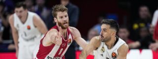 Un instante del Olympiakos frente al Real Madrid.
