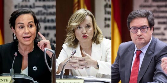 Isabel Pardo de Vera, Pilar Alegr&iacute;a y &Oacute;scar L&oacute;pez.