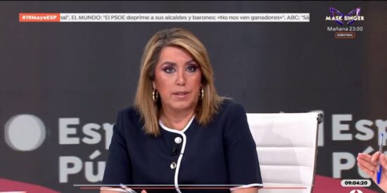 Susana D&iacute;az, senadora del PSOE, en el plat&oacute; de 'Espejo P&uacute;blico' (Antena 3) 