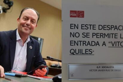V&iacute;ctor Javier Ruiz de Diego y el cartel contra Vito Quiles.