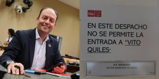 V&iacute;ctor Javier Ruiz de Diego y el cartel contra Vito Quiles.