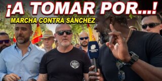 "El Gobierno... deportado y a tomar por culo": Dani Desokupa y V&iacute;ctor de Aldama en la marcha contra S&aacute;nchez y sus corruptos