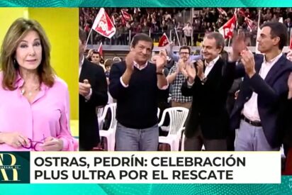 El particular &lsquo;enhorabuena&rsquo; de Ana Rosa a Pedro S&aacute;nchez por el aniversario de su moci&oacute;n contra Rajoy: &laquo;&iexcl;Ostras, Pedr&iacute;n!&raquo;