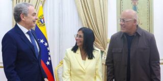 Jos&eacute; Luis Rodr&iacute;guez Zapatero, Delcy Rodr&iacute;guez, Jorge Rodr&iacute;guez