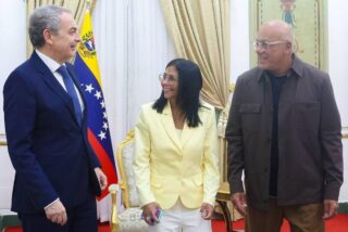 Jos&eacute; Luis Rodr&iacute;guez Zapatero, Delcy Rodr&iacute;guez, Jorge Rodr&iacute;guez