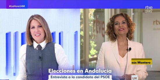 Silvia Intxaurrondo y Mar&iacute;a Jes&uacute;s Montero en 'La Hora de la 1' (TVE)