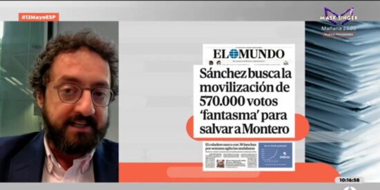 Joaqu&iacute;n Manso, director de 'El Mundo', en 'Espejo P&uacute;blico' (Antena 3) 
