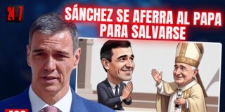 Pedro S&aacute;nchez se abraza al Papa e ir&aacute; a misa a ver si salva el c*lo