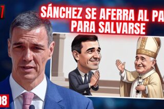 Pedro S&aacute;nchez se abraza al Papa e ir&aacute; a misa a ver si salva el c*lo