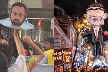 Cabeza de Abascal decapitada y la pi&ntilde;ata de Ferraz.