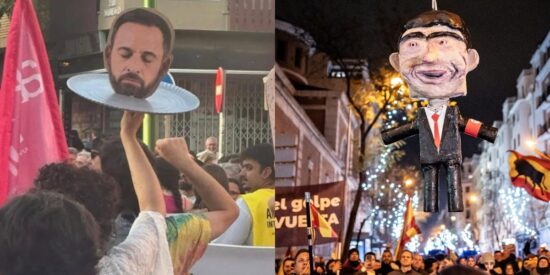 Cabeza de Abascal decapitada y la pi&ntilde;ata de Ferraz.