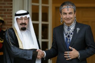 El Rey Abdal&aacute; con el socialista Zapatero, en redes sociales